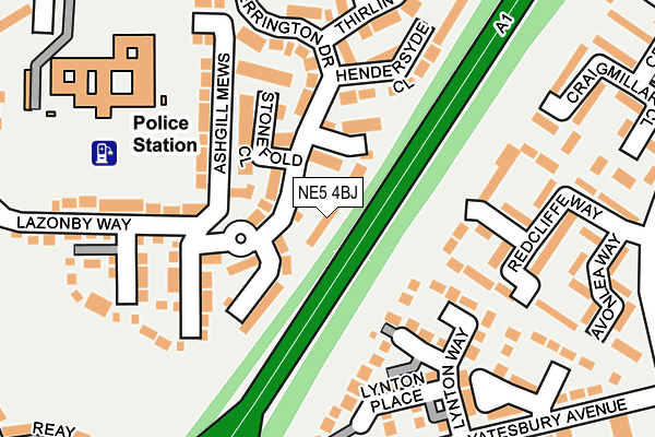 NE5 4BJ map - OS OpenMap – Local (Ordnance Survey)