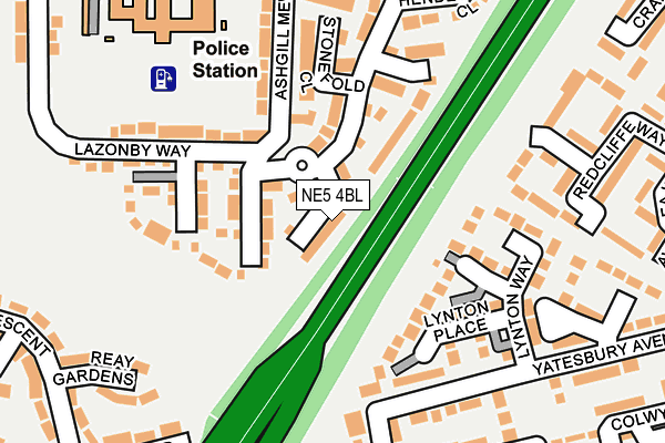 NE5 4BL map - OS OpenMap – Local (Ordnance Survey)