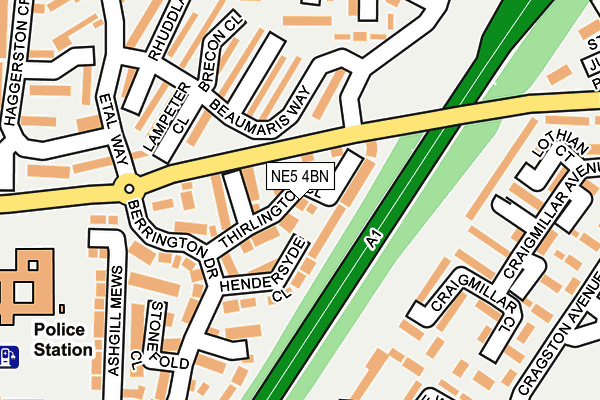 NE5 4BN map - OS OpenMap – Local (Ordnance Survey)