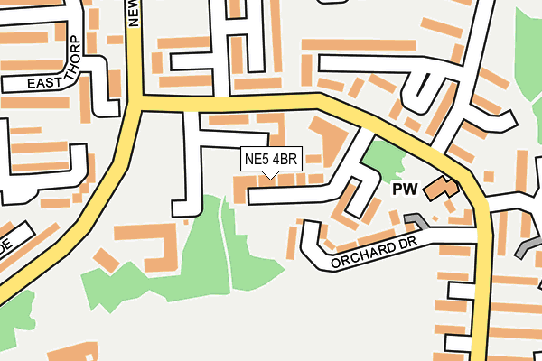 NE5 4BR map - OS OpenMap – Local (Ordnance Survey)