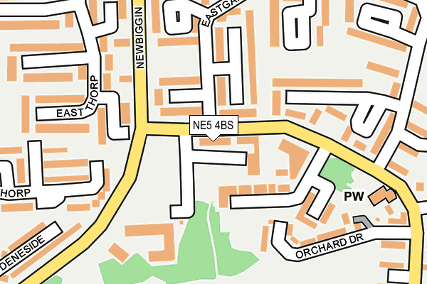 NE5 4BS map - OS OpenMap – Local (Ordnance Survey)