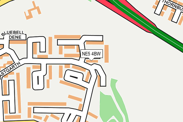 NE5 4BW map - OS OpenMap – Local (Ordnance Survey)