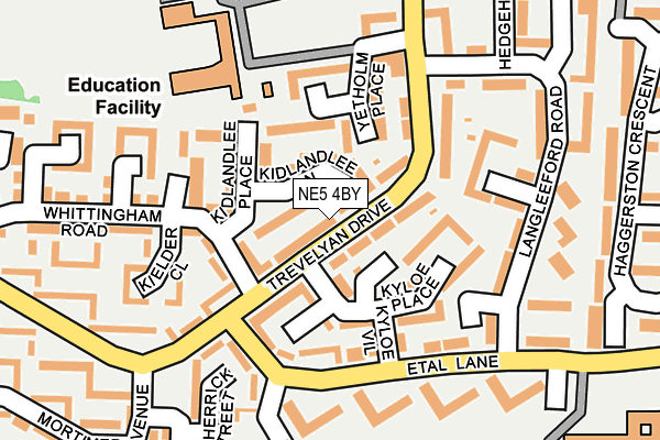 NE5 4BY map - OS OpenMap – Local (Ordnance Survey)