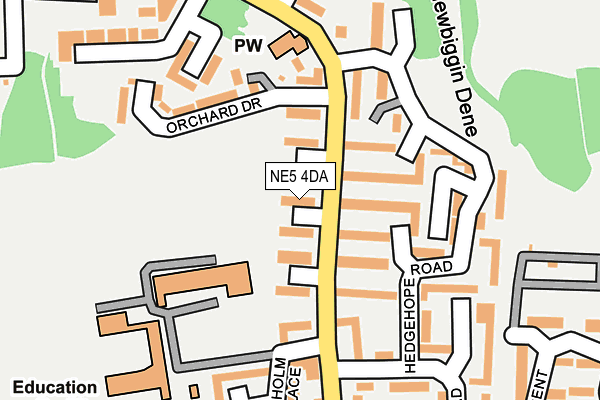 NE5 4DA map - OS OpenMap – Local (Ordnance Survey)