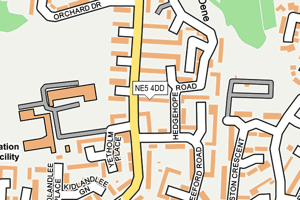NE5 4DD map - OS OpenMap – Local (Ordnance Survey)