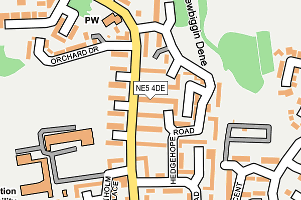NE5 4DE map - OS OpenMap – Local (Ordnance Survey)