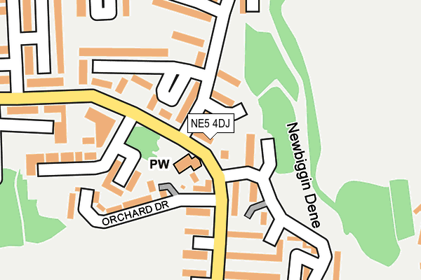 NE5 4DJ map - OS OpenMap – Local (Ordnance Survey)