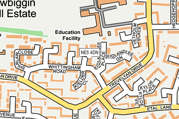 NE5 4DN map - OS OpenMap – Local (Ordnance Survey)