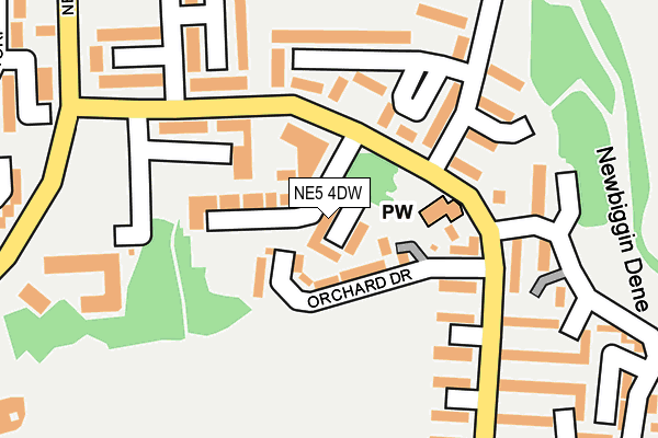 NE5 4DW map - OS OpenMap – Local (Ordnance Survey)