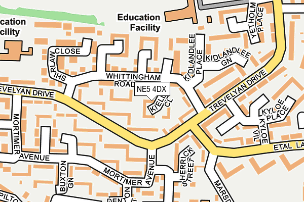 NE5 4DX map - OS OpenMap – Local (Ordnance Survey)