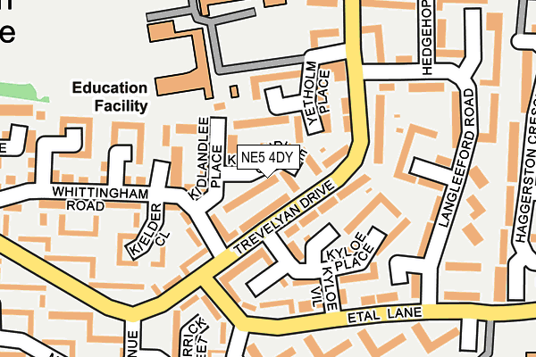NE5 4DY map - OS OpenMap – Local (Ordnance Survey)