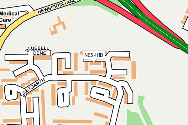 NE5 4HD map - OS OpenMap – Local (Ordnance Survey)