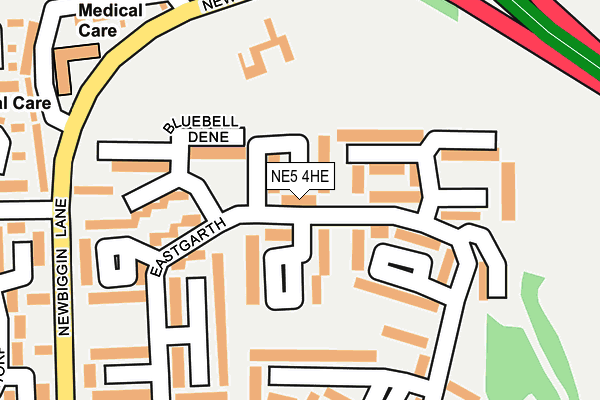 NE5 4HE map - OS OpenMap – Local (Ordnance Survey)