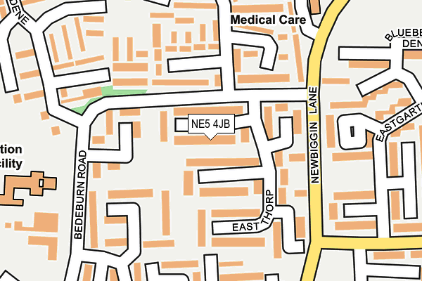 NE5 4JB map - OS OpenMap – Local (Ordnance Survey)