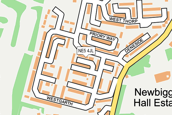 NE5 4JL map - OS OpenMap – Local (Ordnance Survey)