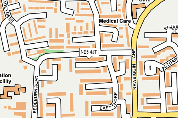 NE5 4JT map - OS OpenMap – Local (Ordnance Survey)