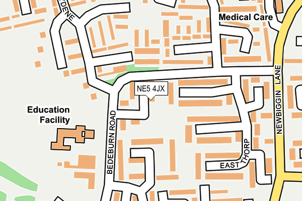 NE5 4JX map - OS OpenMap – Local (Ordnance Survey)
