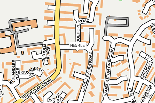 NE5 4LE map - OS OpenMap – Local (Ordnance Survey)