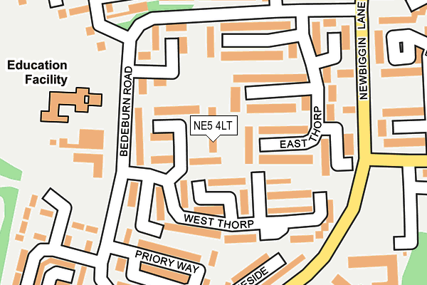 NE5 4LT map - OS OpenMap – Local (Ordnance Survey)
