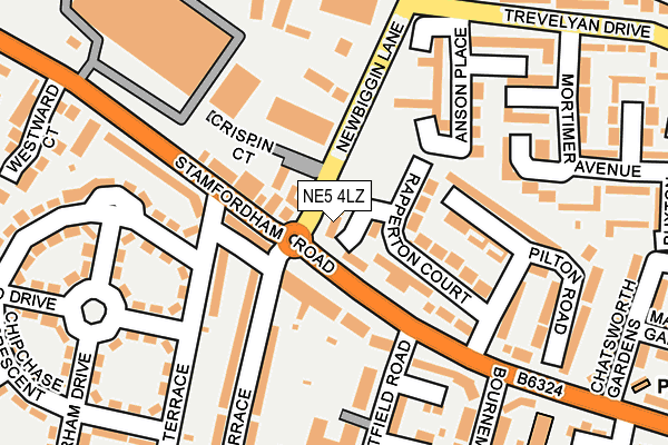NE5 4LZ map - OS OpenMap – Local (Ordnance Survey)