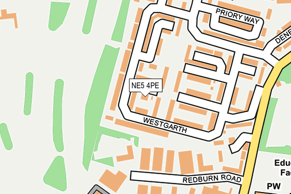 NE5 4PE map - OS OpenMap – Local (Ordnance Survey)