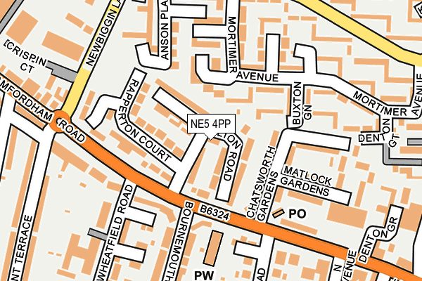 NE5 4PP map - OS OpenMap – Local (Ordnance Survey)