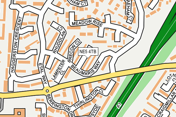 NE5 4TB map - OS OpenMap – Local (Ordnance Survey)