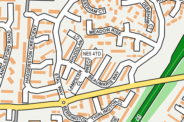 NE5 4TD map - OS OpenMap – Local (Ordnance Survey)