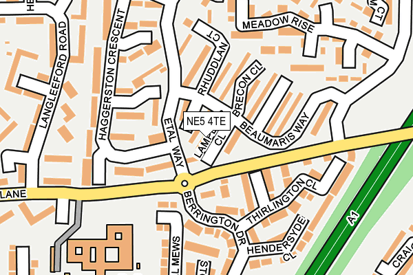 NE5 4TE map - OS OpenMap – Local (Ordnance Survey)