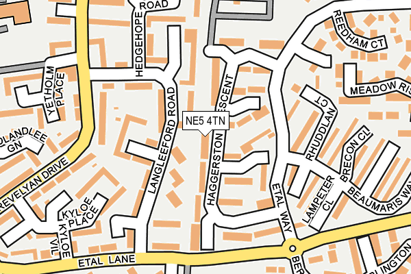 NE5 4TN map - OS OpenMap – Local (Ordnance Survey)