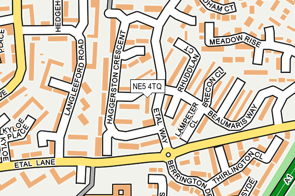 NE5 4TQ map - OS OpenMap – Local (Ordnance Survey)