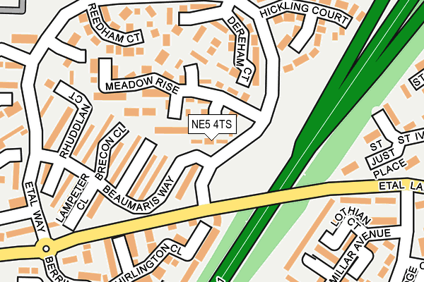 NE5 4TS map - OS OpenMap – Local (Ordnance Survey)