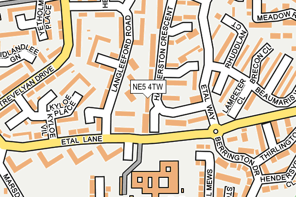 NE5 4TW map - OS OpenMap – Local (Ordnance Survey)