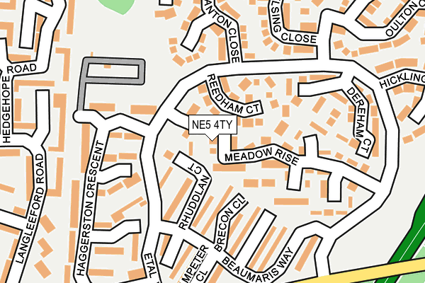 NE5 4TY map - OS OpenMap – Local (Ordnance Survey)