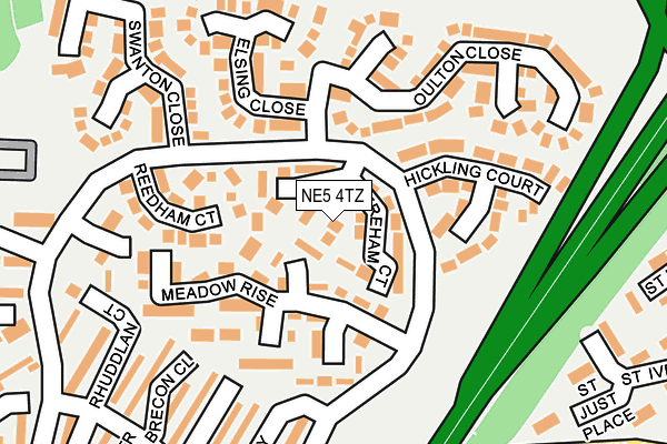 NE5 4TZ map - OS OpenMap – Local (Ordnance Survey)