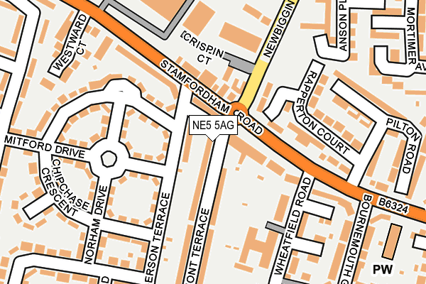NE5 5AG map - OS OpenMap – Local (Ordnance Survey)