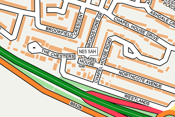 NE5 5AH map - OS OpenMap – Local (Ordnance Survey)