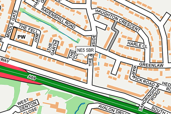 NE5 5BR map - OS OpenMap – Local (Ordnance Survey)