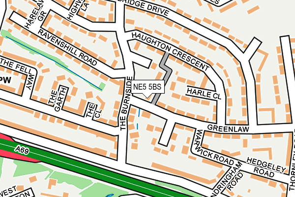 NE5 5BS map - OS OpenMap – Local (Ordnance Survey)