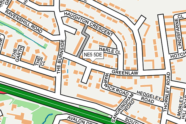 NE5 5DE map - OS OpenMap – Local (Ordnance Survey)