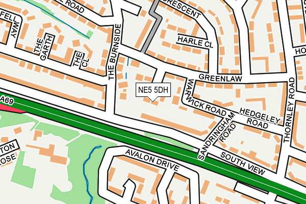 NE5 5DH map - OS OpenMap – Local (Ordnance Survey)