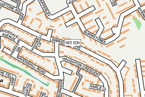 NE5 5DN map - OS OpenMap – Local (Ordnance Survey)