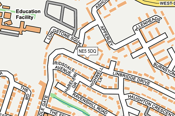 NE5 5DQ map - OS OpenMap – Local (Ordnance Survey)