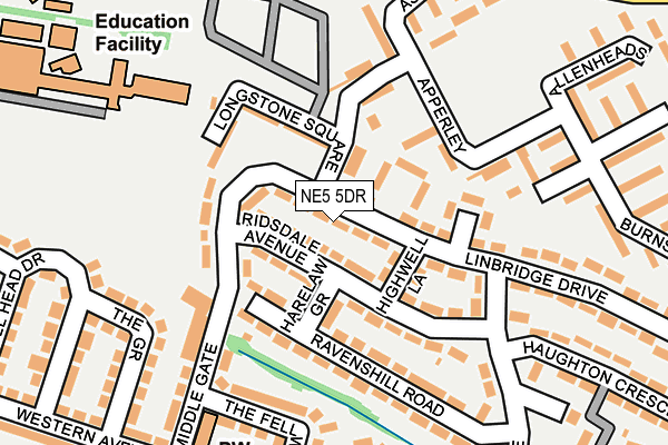 NE5 5DR map - OS OpenMap – Local (Ordnance Survey)
