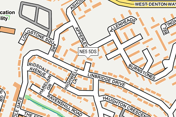 NE5 5DS map - OS OpenMap – Local (Ordnance Survey)
