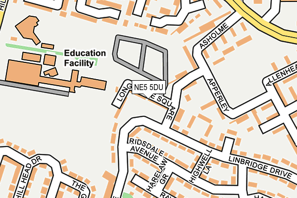 NE5 5DU map - OS OpenMap – Local (Ordnance Survey)