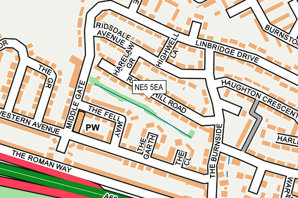 NE5 5EA map - OS OpenMap – Local (Ordnance Survey)