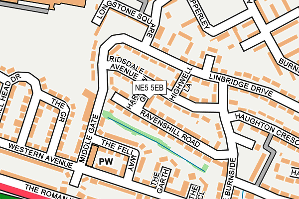 NE5 5EB map - OS OpenMap – Local (Ordnance Survey)