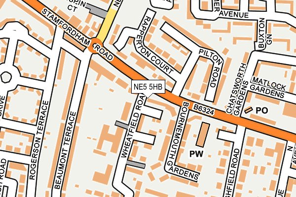 NE5 5HB map - OS OpenMap – Local (Ordnance Survey)