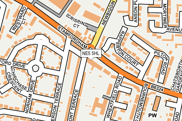 NE5 5HL map - OS OpenMap – Local (Ordnance Survey)